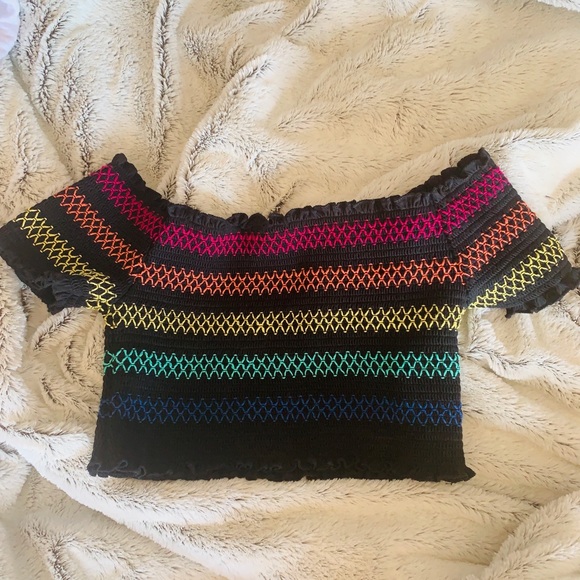 off the shoulder cropped tube top 🌈 - Picture 3 of 3